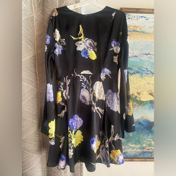 Acne Studios Big Flower Black  Mini Dress Size Small - Picture 3 of 16